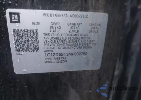 2021 Chevrolet Malibu Fwd Lt from USA, damaged, VIN 1G1ZD5ST3MF002790